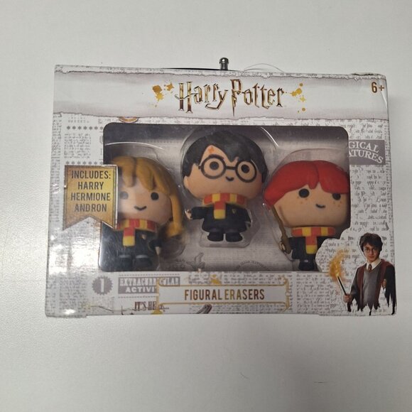 Harry Potter‎ Figural Erasers Set Hermione Ron 3 Pack Collectible School Office - Picture 7 of 7